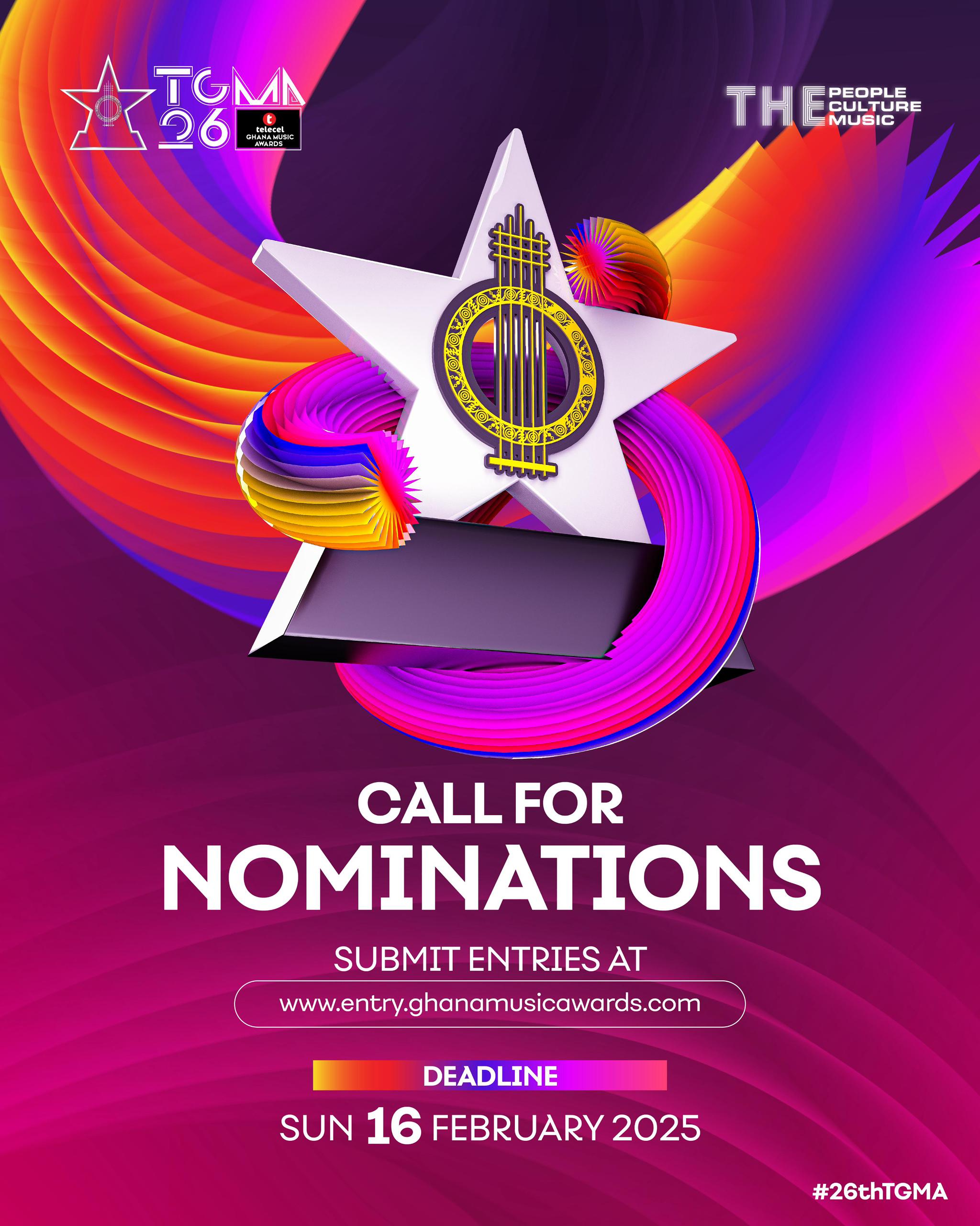 26th Telecel Ghana Music Awards nominations open