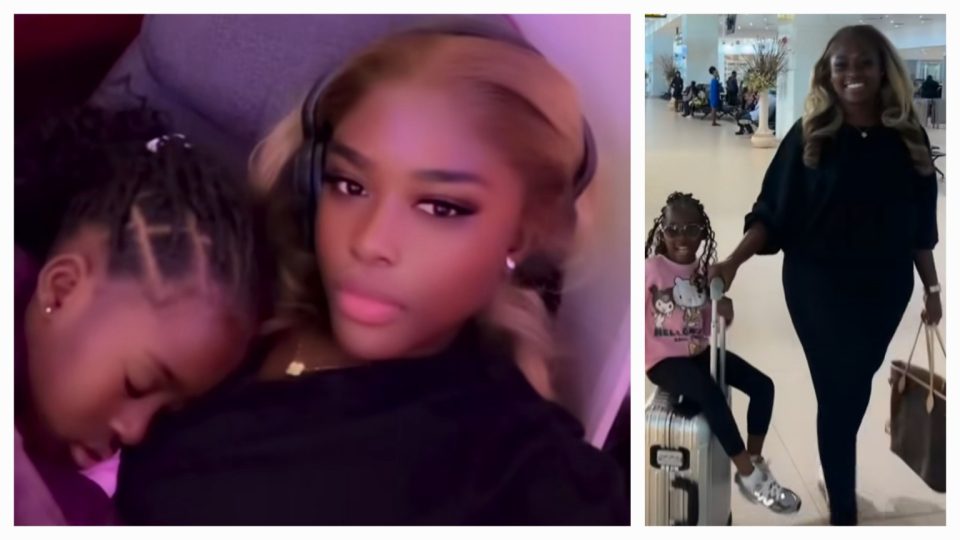 Fella Makafui and her daughter Island Frimpong