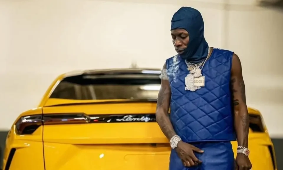 Shatta Wale yellow Lamborghini